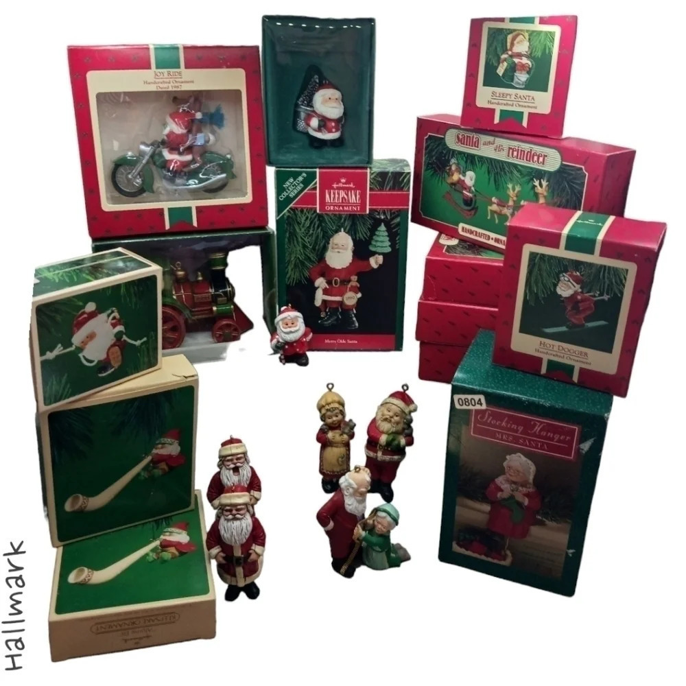 Hallmark keepsake lot of 19 santa clause ornament